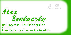 alex benkoczky business card